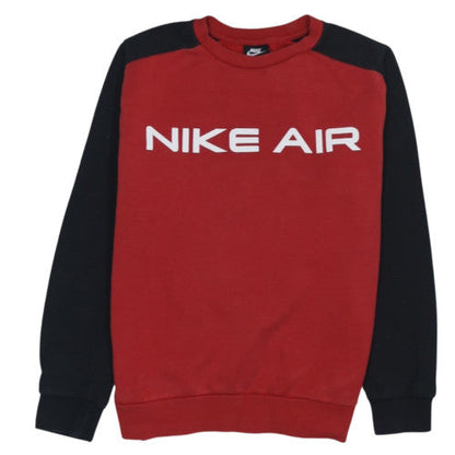 Nike Mens Red Black Air Logo Crew Neck Sweatshirt M