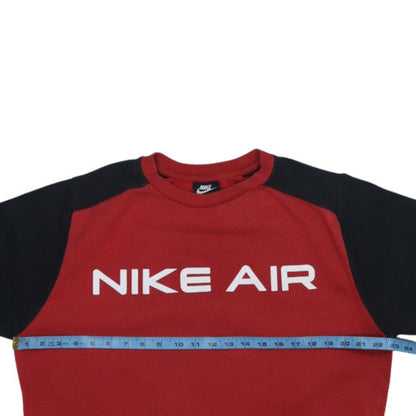 Nike Mens Red Black Air Logo Crew Neck Sweatshirt M