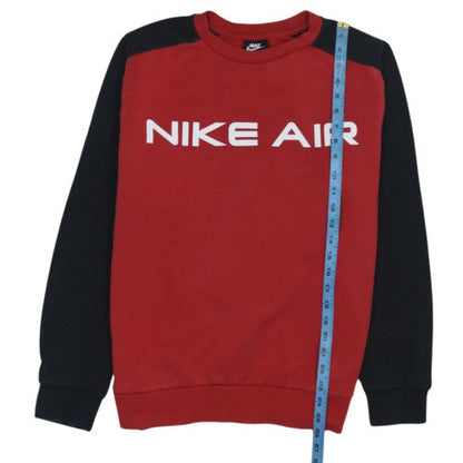 Nike Mens Red Black Air Logo Crew Neck Sweatshirt M