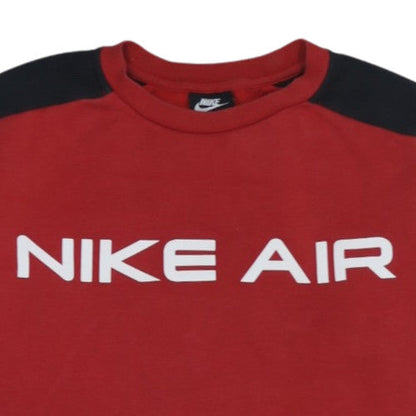 Nike Mens Red Black Air Logo Crew Neck Sweatshirt M