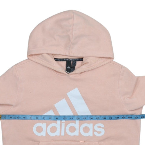 Adidas Womens Pink Pullover Hoodie Size L Cotton Blend Logo