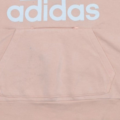 Adidas Womens Pink Pullover Hoodie Size L Cotton Blend Logo