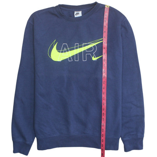 Nike Men's Blue Crew Neck Pullover Logo Sweatshirt Size L