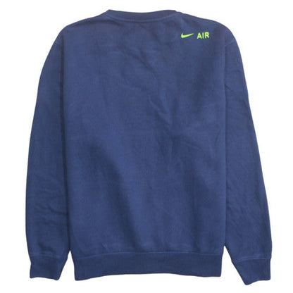 Nike Men's Blue Crew Neck Pullover Logo Sweatshirt Size L