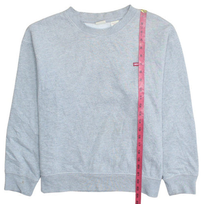 Levi's Men's Grey Pullover Sweatshirt L Crew Neck Fleece Regular Fit