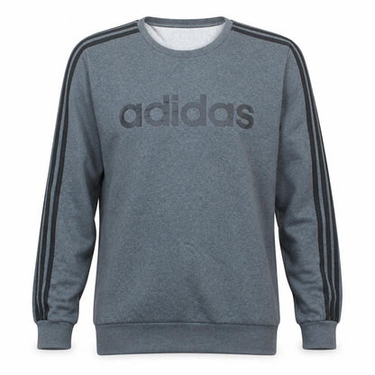 Adidas Mens Grey Logo Crew Neck Sweatshirt Size L Pullover