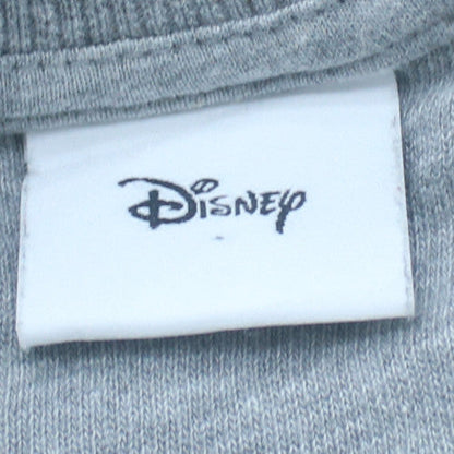 Disney Womens Grey Pullover Sweatshirt Size 8 Tu Cotton Blend Crew Neck
