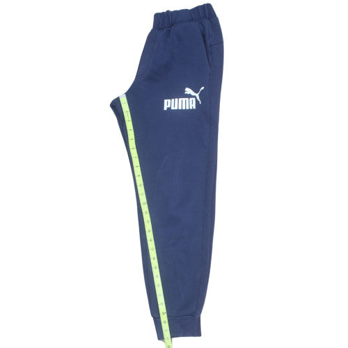 Puma Men Blue Small Fleece Sweatpants Regular Fit Tapered