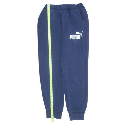 Puma Men Blue Small Fleece Sweatpants Regular Fit Tapered