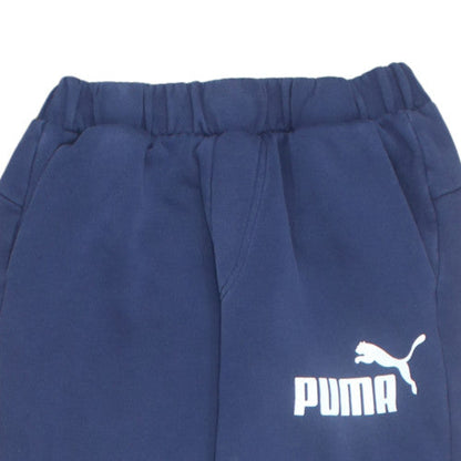 Puma Men Blue Small Fleece Sweatpants Regular Fit Tapered