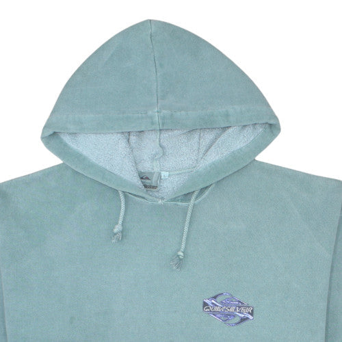 Quiksilver Men's Green Pullover Hoodie L Vintage Fleece Surf Style