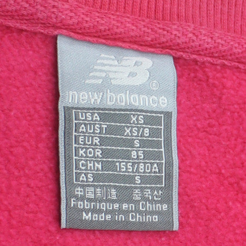 New Balance Womens Pink Pullover Sweatshirt XS Cotton Blend