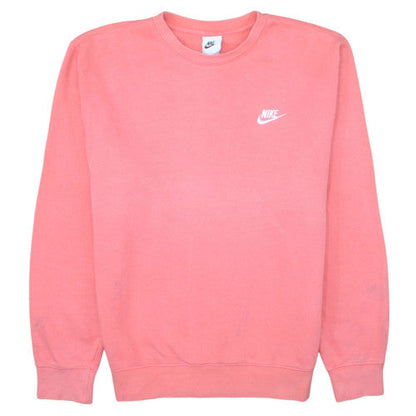 Nike Men's Pink Pullover Crew Neck Fleece Sweatshirt Size S