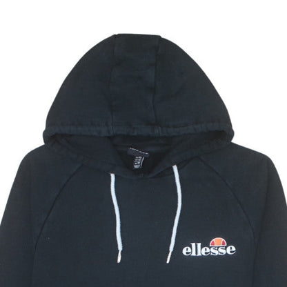 Ellesse Women's Black Pullover Hoodie UK 14 Cotton Blend Sweatshirt