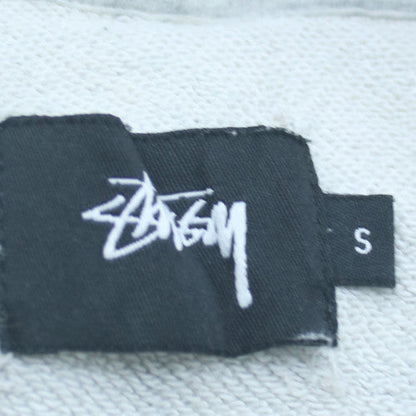 Stussy Mens Grey Pullover Hoodie Small Graphic Print Streetwear