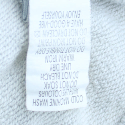 Stussy Mens Grey Pullover Hoodie Small Graphic Print Streetwear