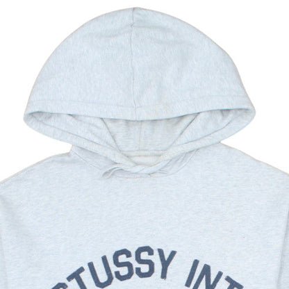 Stussy Mens Grey Pullover Hoodie Small Graphic Print Streetwear
