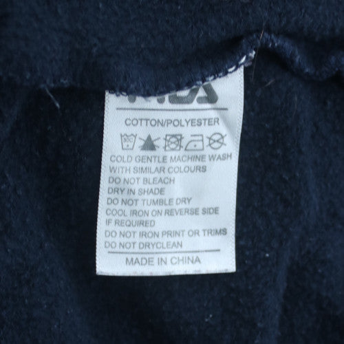 FILA Men's Blue Pullover Hoodie M Logo Graphic Fleece Sweatshirt