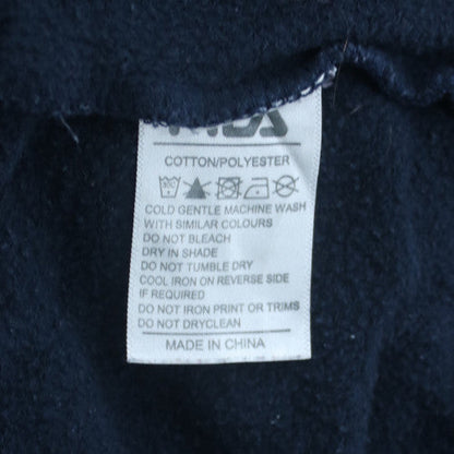 FILA Men's Blue Pullover Hoodie M Logo Graphic Fleece Sweatshirt