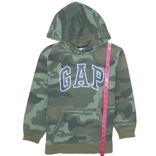 GAP Boys Green Camouflage Pullover Hoodie Size 10 L Cotton Blend