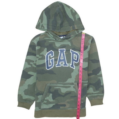 GAP Boys Green Camouflage Pullover Hoodie Size 10 L Cotton Blend