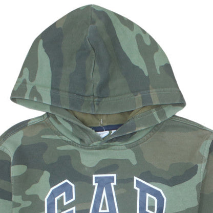 GAP Boys Green Camouflage Pullover Hoodie Size 10 L Cotton Blend
