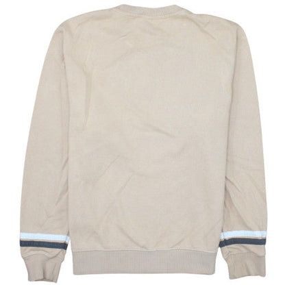 Nike Men's Beige Pullover Sweatshirt S Embroidered Logo Crew Neck