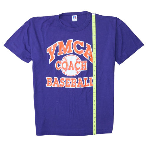 Russell Athletic Men's Purple YMCA Coach Baseball T-Shirt XL