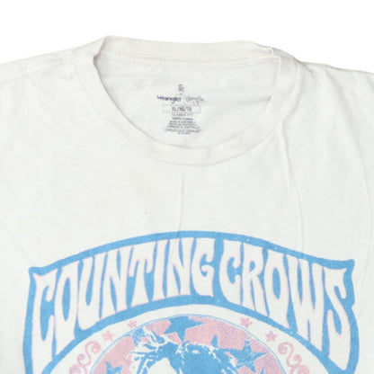 Wrangler Counting Crows Men's White XL Classic Fit Graphic Band T-Shirt
