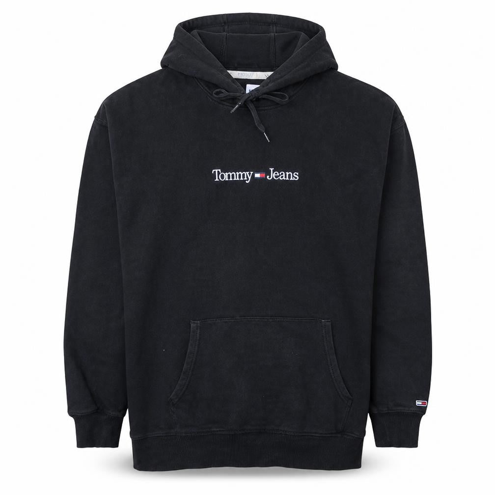 Tommy Jeans Men's Black XL Pullover Fleece Hoodie