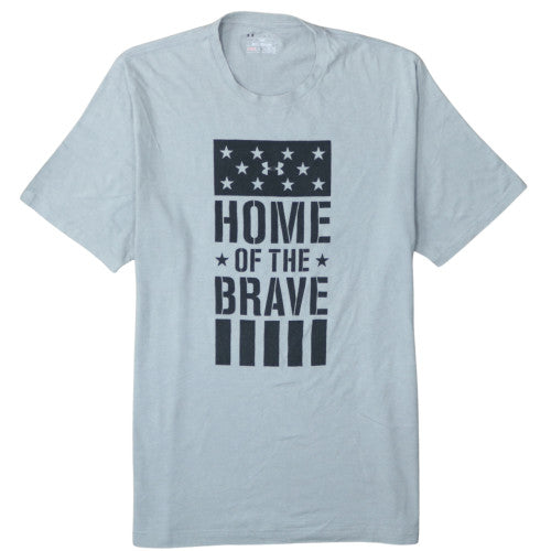 Under Armour Men's Grey 'Home of the Brave' Crew Neck T-Shirt XL