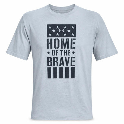 Under Armour Men's Grey 'Home of the Brave' Crew Neck T-Shirt XL