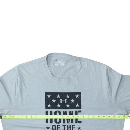 Under Armour Men's Grey 'Home of the Brave' Crew Neck T-Shirt XL