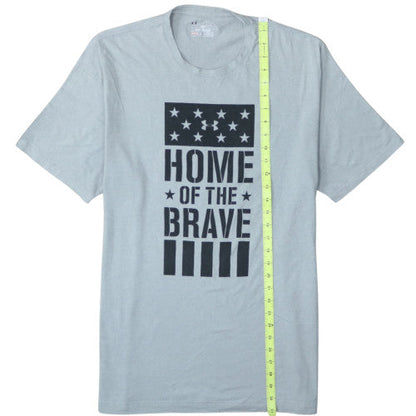 Under Armour Men's Grey 'Home of the Brave' Crew Neck T-Shirt XL
