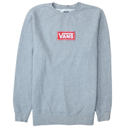 Vans Men's Grey Logo Pullover Sweatshirt Medium Regular Fit