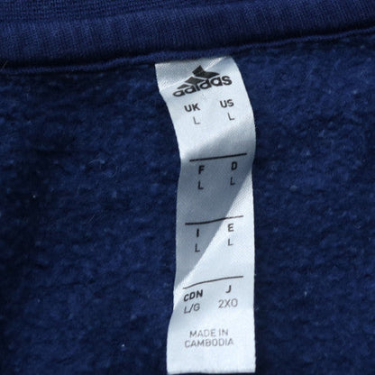 Adidas Men’s Blue Pullover Sweatshirt L Regular Fit Crew Neck