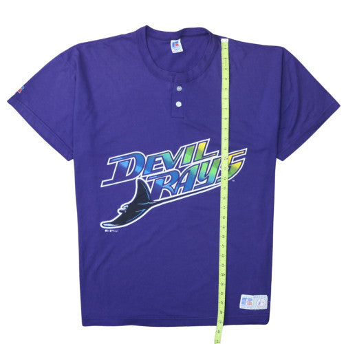 Russell Athletic Men’s Purple Devil Rays Retro Henley XL T-Shirt