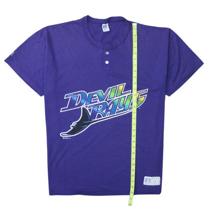 Russell Athletic Men’s Purple Devil Rays Retro Henley XL T-Shirt