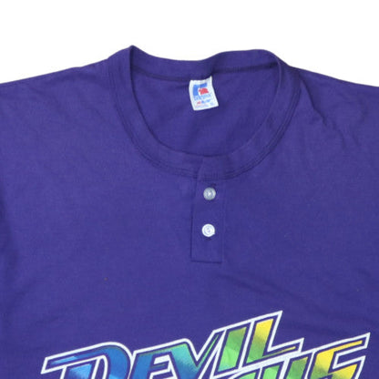 Russell Athletic Men’s Purple Devil Rays Retro Henley XL T-Shirt