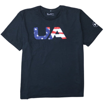 Under Armour Men's Black 2XL HeatGear USA Flag Graphic T-Shirt