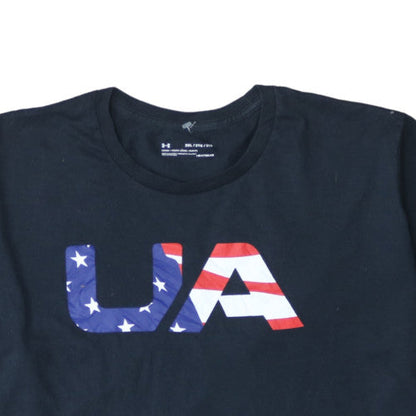 Under Armour Men's Black 2XL HeatGear USA Flag Graphic T-Shirt