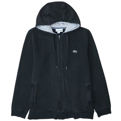 Lacoste Men’s Black Full Zip Hoodie XL Sports Cotton Blend