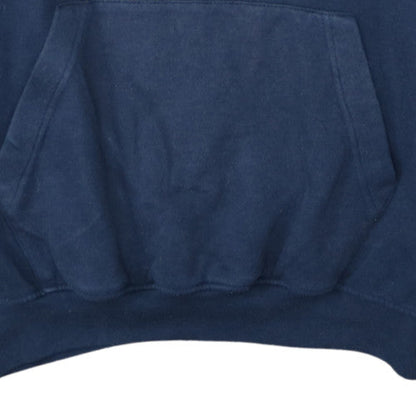 Fred Perry Men Blue Pullover Hoodie M Cotton Fleece Logo Sweatshirt