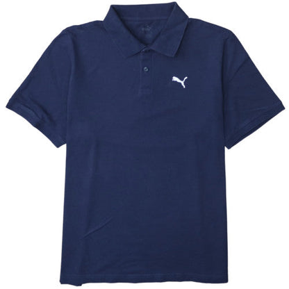 Puma Men's Blue XL Regular Fit Cotton Logo Polo Shirt