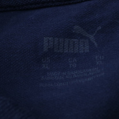 Puma Men's Blue XL Regular Fit Cotton Logo Polo Shirt