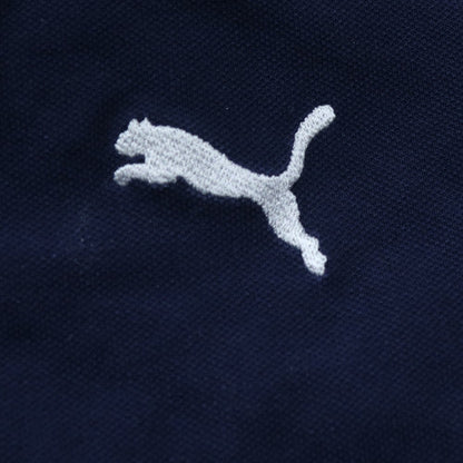 Puma Men's Blue XL Regular Fit Cotton Logo Polo Shirt