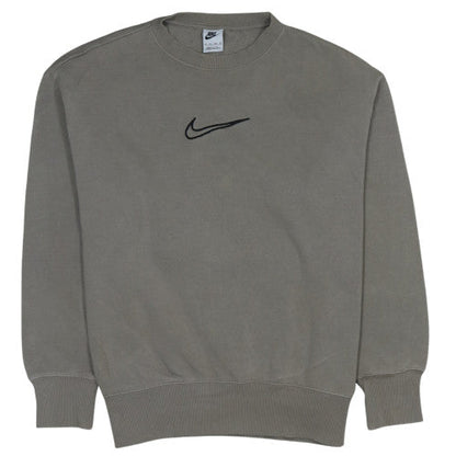 Nike Men's Grey XS Crew Neck Pullover Sweatshirt Embroidered Logo