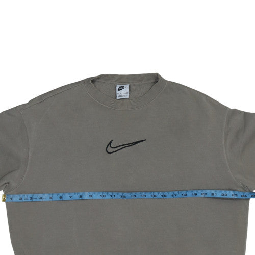 Nike Men's Grey XS Crew Neck Pullover Sweatshirt Embroidered Logo