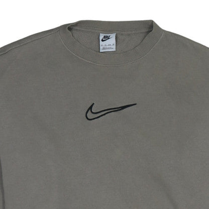 Nike Men's Grey XS Crew Neck Pullover Sweatshirt Embroidered Logo