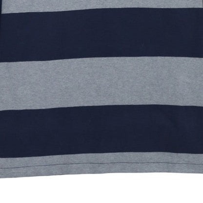Ralph Lauren Men's Blue Grey Striped Long Sleeve Polo L Custom Fit